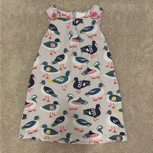 Girls grey sleeveless dress with ducks